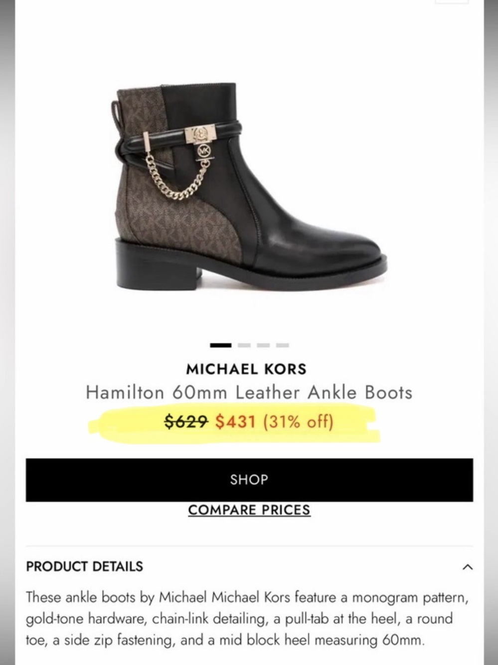 Woman Michael Kors Hamilton Ankle Boots - Picture 3 of 11
